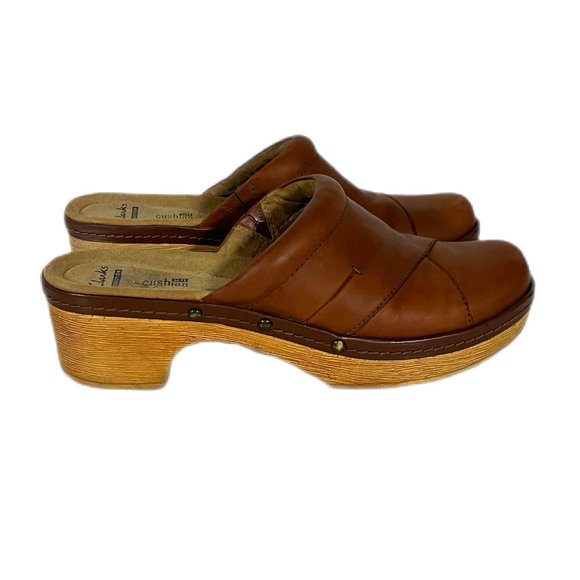 Clarks Collection Soft Cushion Preslet Sheen Clog Mule Size 7.5 - Picture 1 of 9